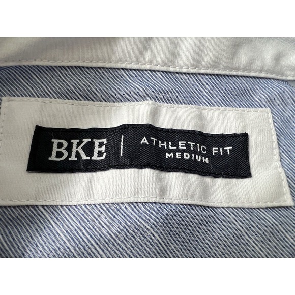 BKE Buckle Men's M Shirt Western Athletic Fit Pearl Snap Blue White‎ Rodeo - Picture 2 of 10